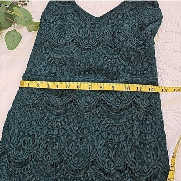 Nectar Women's Evening Dress Size Small Green Lace Spanish Party Midi Holidays - Picture 7 of 14
